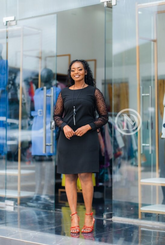 Sleek black shift dress